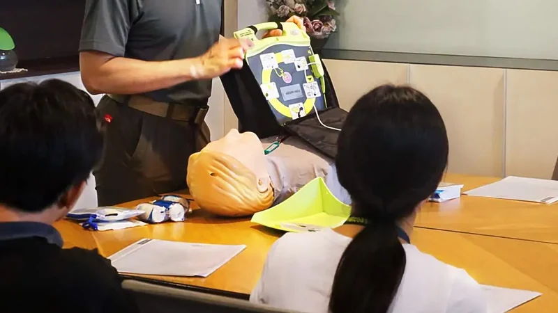 A Medlink first aid class in session at 30 Sam Leong Road